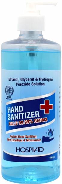 hospiaid Instant  With Emollient & Moisturizer ,Kills 99.99% Germs, Hand Sanitizer Pump Dispenser