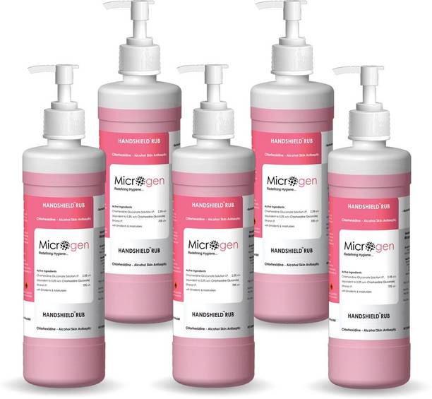 Microgen Handshield Rub each 500 ml (pack of 5) Hand Rub Pump Dispenser