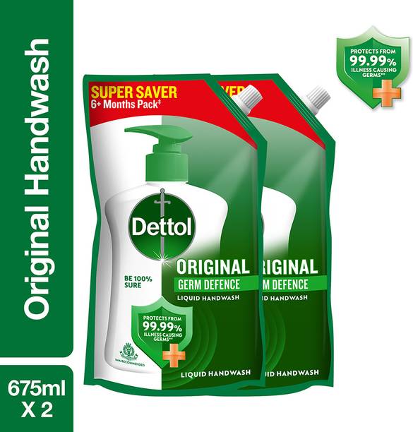 Dettol Original , liquid for bottle, Pouch, no powder, 10X Germ Protection, soap Hand Wash Pouch