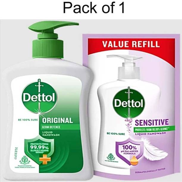 Dettol D..........TT. ORIGNAL 200 GM. + REFILL LIQUID HANDWASH PACK OF 1 Hand Wash Refill + Dispenser