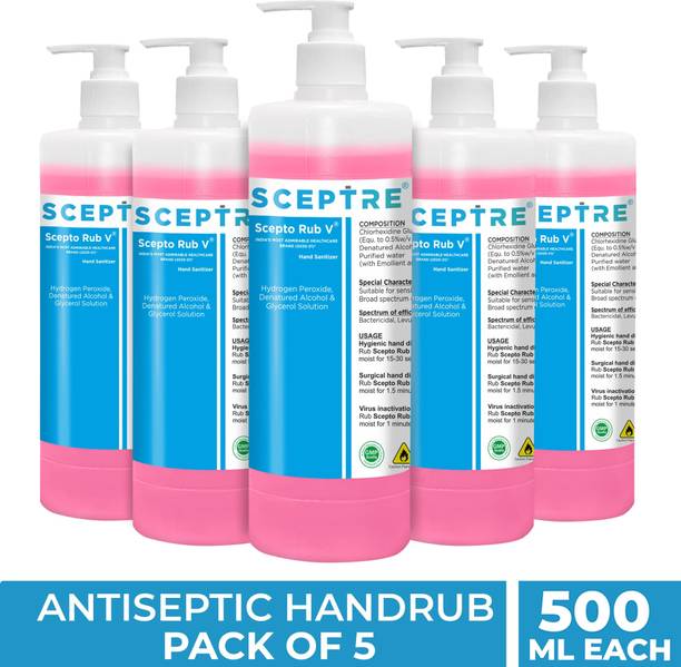Sceptre Scepto Rub V 70% Alcohol  Spray– Kills 99.9% Germs, Anti-Bacterial Hand Sanitizer Pump Dispenser