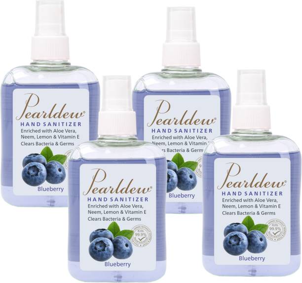 Pearldew Sanitizer Spray (Blueberry) 250 ml | Aloe & Neem | Paraben Free Hand Sanitizer Bottle
