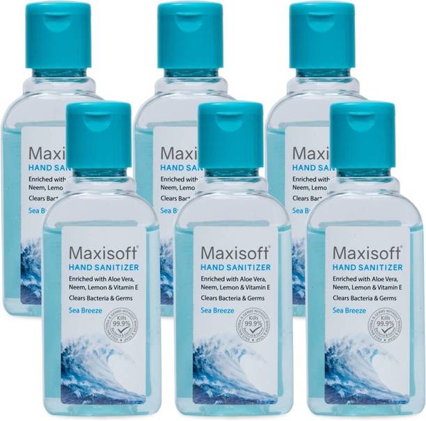 Maxisoft Sanitizer (Sea Breeze) | Aloe & Neem | Paraben Free Hand Sanitizer Bottle