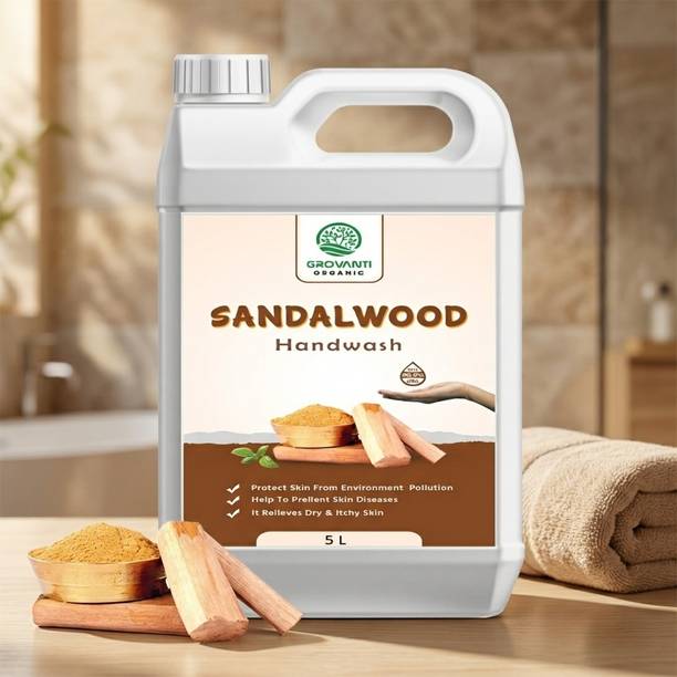 GROVANTI ORGANIC Sandalwood Antibacterial germ-protect | Advanced Disinfection Handwash Hand Wash Can