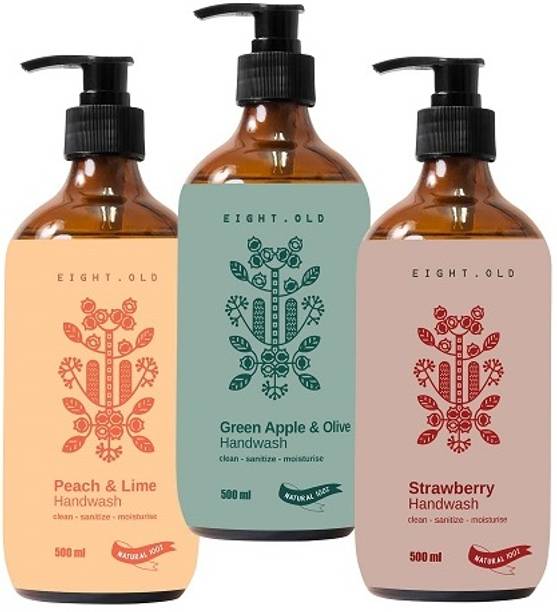 Natural Care Liquid Hand Soap| Strawberry| Peach Apple Lime| Green Apple Olive Hand Wash Spray Bottle