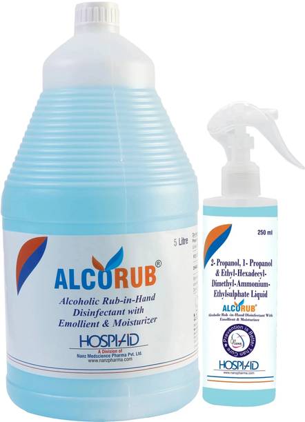 alcorub Handrub 250 Ml + 5 Ltr Hand Rub Pump + Refill