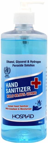 hospiaid Instant  With Emollient & Moisturizer ,Kills 99.99% Germs, Hand Sanitizer Pump Dispenser