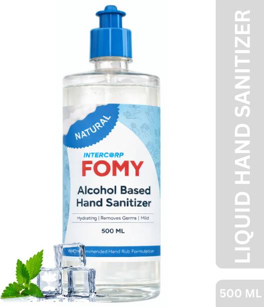 Intercorp Fomy 75% Isopropyl Alcohol-based Hand Rub Sanitizer and Disinfectant, 500 ml Each (Natural) Hand Sanitizer Bottle