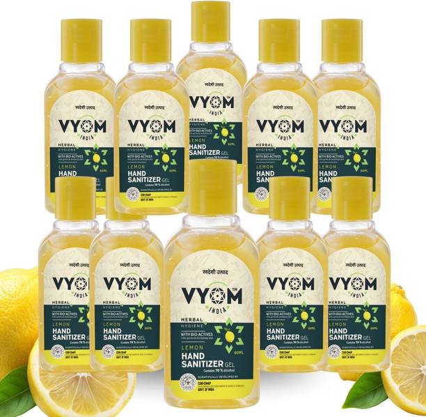 VYOM INDIA HerbalHygieneLemonGelHandSanitizerBottle Hand Sanitizer Bottle
