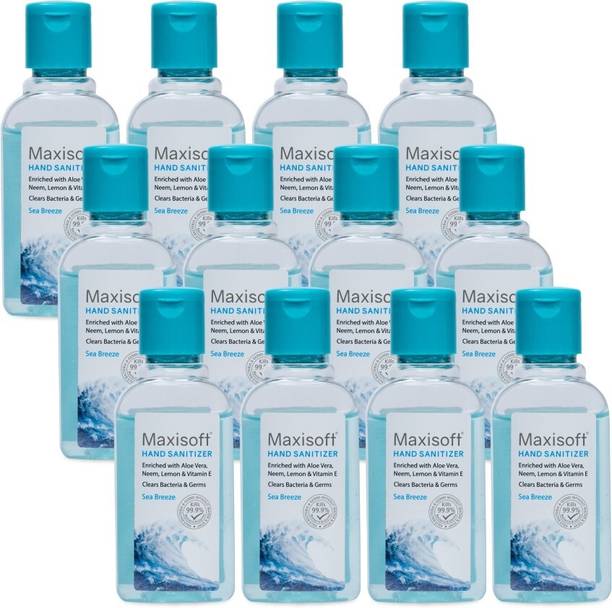 Maxisoft Sanitizer (Sea Breeze) | Aloe & Neem | Paraben Free Hand Sanitizer Bottle