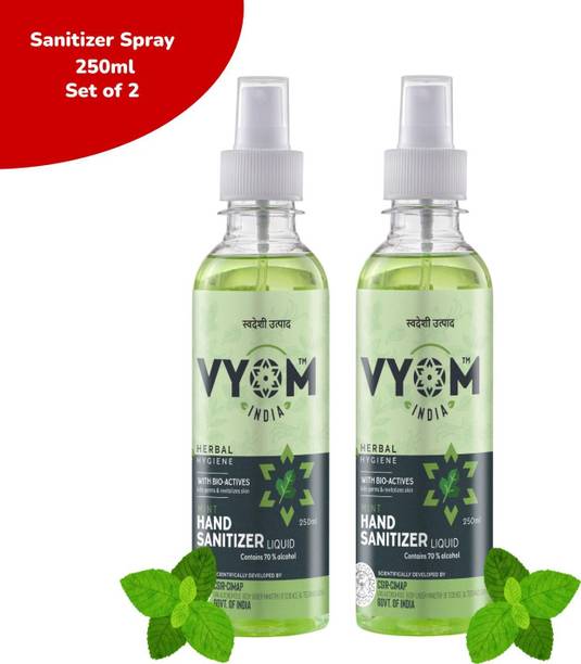 VYOM INDIA HerbalHygieneMintLiquidSanitizerSprayBottle Hand Sanitizer Bottle