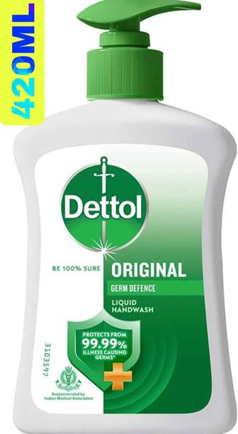 Dettol Original germ Defence Liquid Handwash (420ML). Hand Wash Pump Dispenser