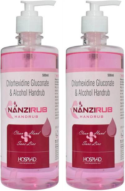 Nanzirub Liquid Handrub (Pack of 2) Hand Sanitizer Bottle