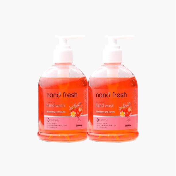 Nano Fresh Strawberry & Vanila Hand Wash With Shea Butter and Glycerin | Kills 99.9% Germs Hand Wash Pump Dispenser
