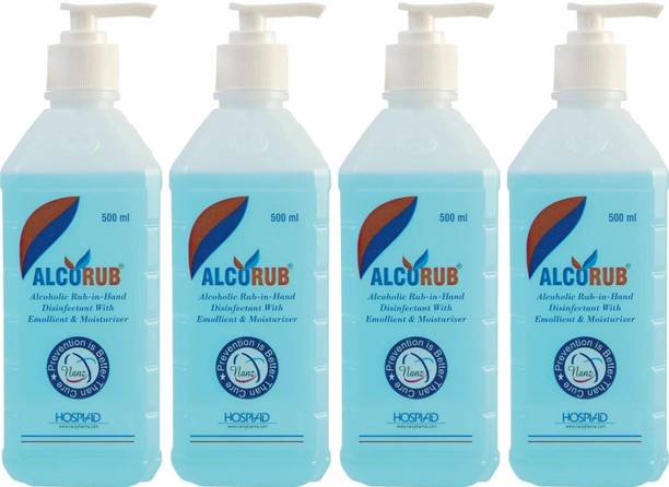 alcorub Handrub 500 ML (Pack of 4) Hand Sanitizer Bottle