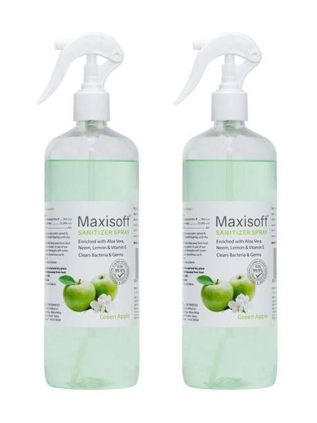 Maxisoft Spray Green Apple | Instant Germ Kill & Daily Hygiene Protection Hand Sanitizer Bottle