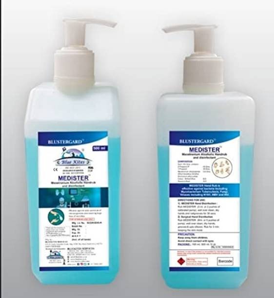 BLUEKITES BIOPHARMA CHEM BLUEKITES MEDISTER MACETRONIUM HANDRUB HANDSANTIZER 500ML Hand Rub Bottle + Refill