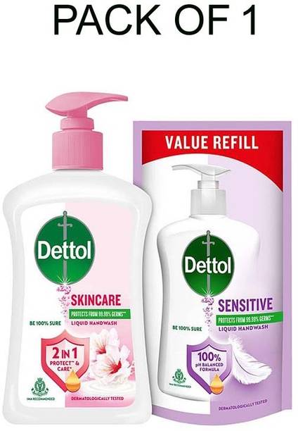 Dettol SKINCARE DISPENSAR WITH REFILL HANDWASH PACK OF 1 Hand Wash Pump + Refill