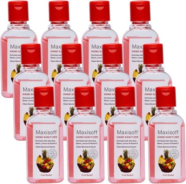 Maxisoft Sanitizer (Fruit Basket) | Aloe & Neem | Paraben Free Hand Sanitizer Bottle