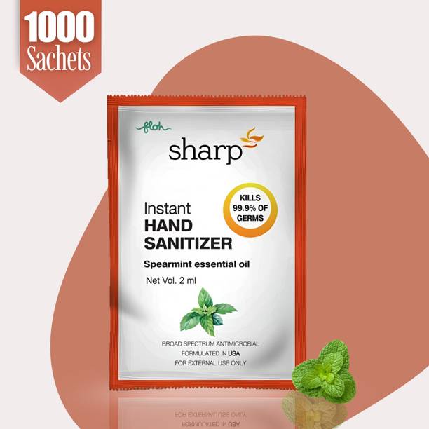 Floh  Sachets 2ml Each | Spearmint Oil Extract | Travel-Friendly Hand Sanitizer Pouch
