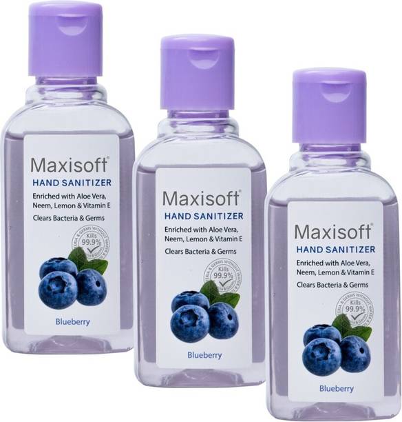 Maxisoft Sanitizer (Blueberry) | Aloe & Neem | Paraben Free Hand Sanitizer Bottle