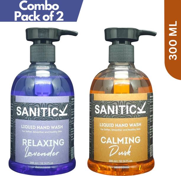 Sanitick Liquid Handwash - Relaxing Lavender & Calming Dusk | Combo Pack Hand Wash Bottle