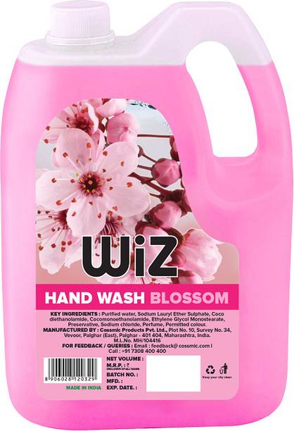 Wiz Blossom Fragrance | Moisturizing & pH Balanced | Soft on Hands | Bulk Pack Hand Wash Can