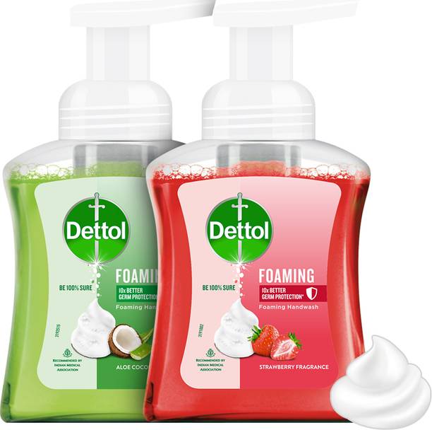 Dettol Foaming Aloe Coconut & Strawberry Combo Hand Wash Pump Dispenser