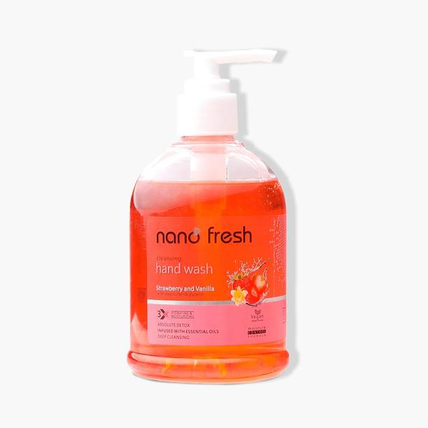 Nano Fresh Strawberry & Vanila Hand Wash With Shea Butter and Glycerin | Kills 99.9% Germs Hand Wash Pump Dispenser