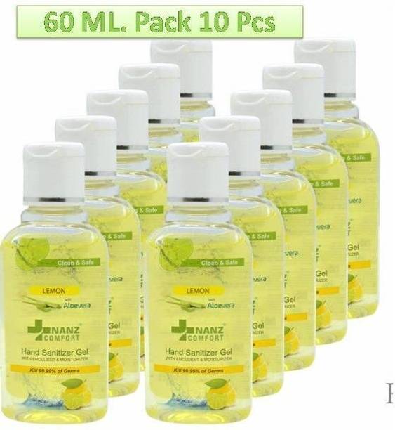Nanz Comfort Lemon with Aloevera  Gel, Helps Protect Against Infections Hand Sanitizer Bottle