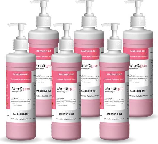 Microgen Handshield Rub each 500 ml (pack of 6) Hand Rub Pump Dispenser