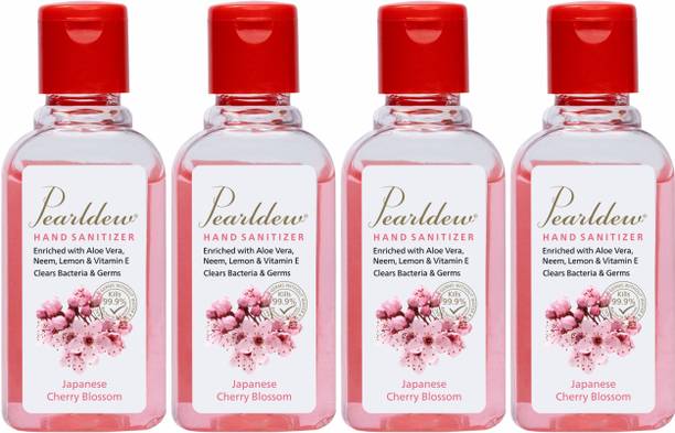 Pearldew (Cherry Blossom) 60 ml | Aloe & Neem | Paraben Free  Hand Sanitizer Bottle