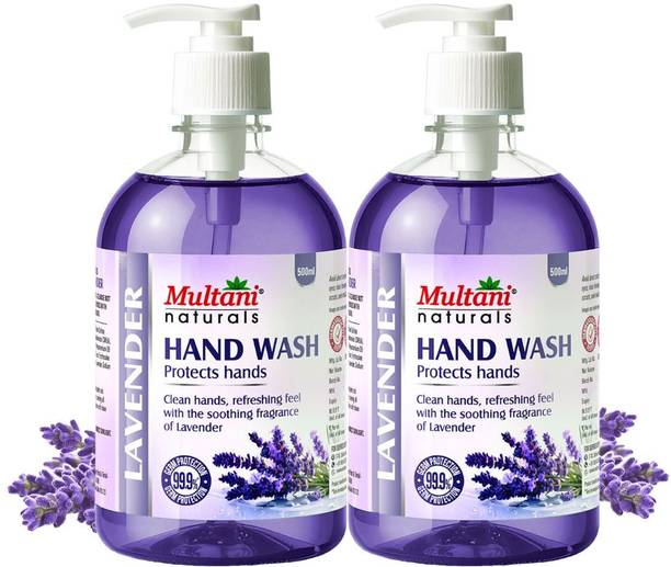 Multani Naturals Lavender Hand Wash (Pack of 2) | 99.9% Germs Protection - Hand Wash Pump Dispenser