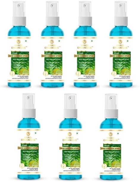 khadi ORGANIQUE Hand sanitizer Liquid Spray kills 99.99% germs with triple action formula Hand Sanitizer Bottle