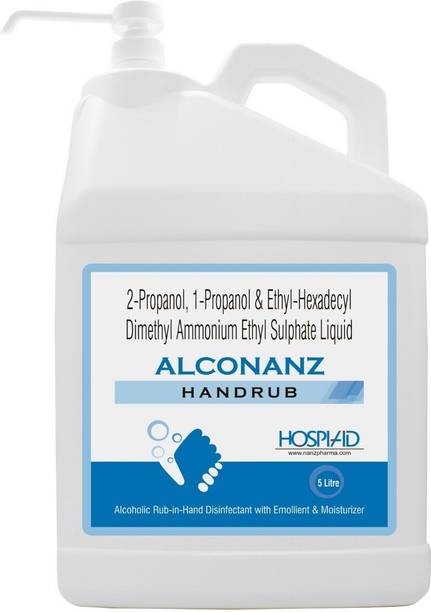 ALCONANZ Alcoholic Rub-in-Hand Disinfectant With Emollient & Moisturizer Hand Sanitizer Bottle + Dispenser