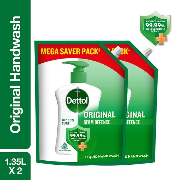 Dettol Original , liquid for bottle, Pouch, soap, no powder, 10X Germ Protection Hand Wash Refill Pouch
