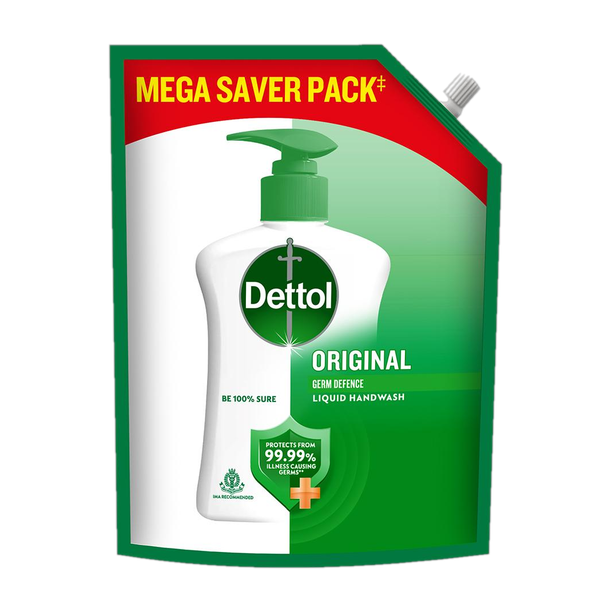Dettol Original , liquid and bottle, Pouch, no powder, 10X Germ Protection, soap Hand Wash Refill Pouch