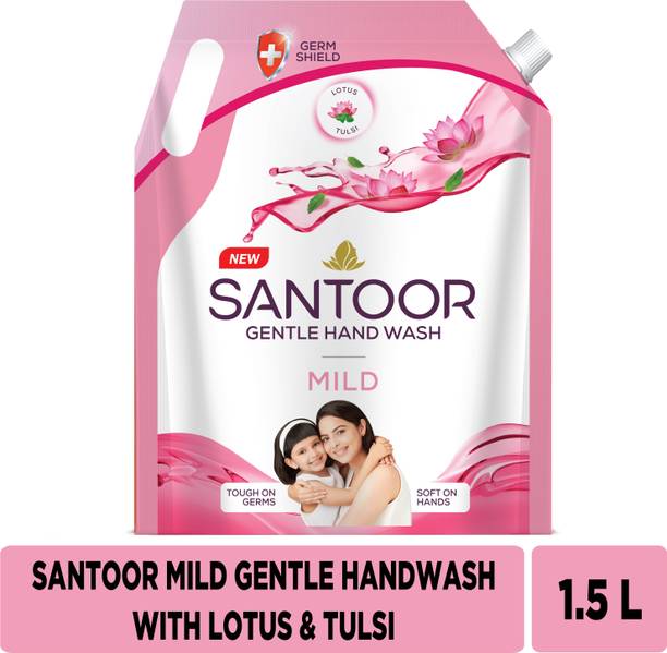 Santoor by Wipro Mild Lotus Tulsi with Germ Shield Protection Hand Wash Refill Pouch