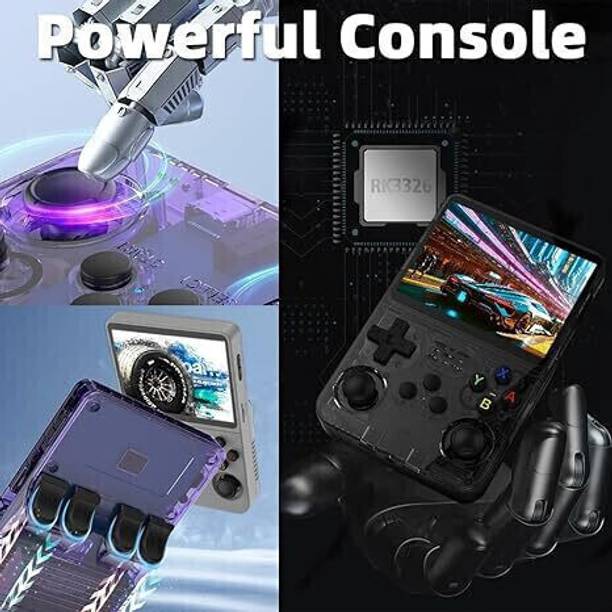 PSH R36S Handheld Game Console 3.5 Inch Preinstalled Emulator System Gray 32GB+64GB Handheld Gaming Console
