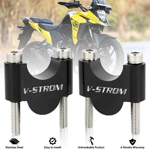 BRXR V-Strom 250 Bike Handlebar Riser | Handle Height Raiser Clamp Kit (BLACK) Handlebar Riser Kit