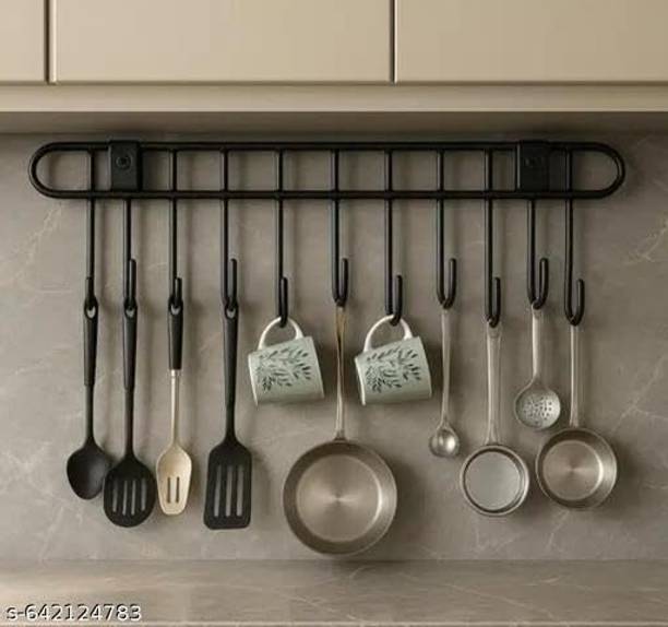 GIANT Cutlery Kitchen Rack Iron Multipurpose Kitchen Hook Rack for Utensils Cups Pans and Tools Storage