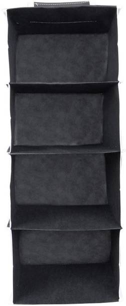 Shifa Hiyma Non-Woven 4 Shelf Closet Hanging Organizer Clothes Storage Wardrobe Almirah Closet Organizer