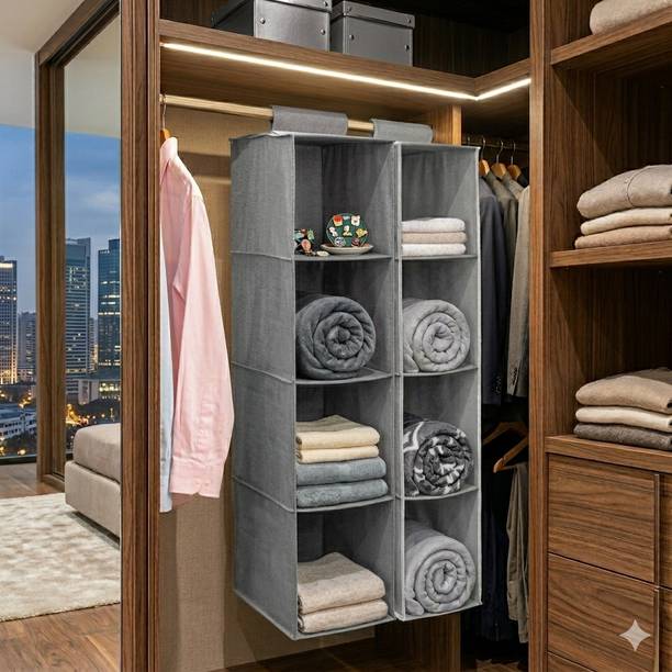 RBM 4 Shelf Non-Woven Closet Hanging Organizer Closet Organizer
