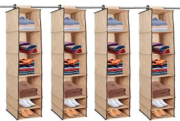 ShubhKraft Foldable Hanging Wardrobe Shelf – Multipurpose Clothes Storage Unit Closet Organizer