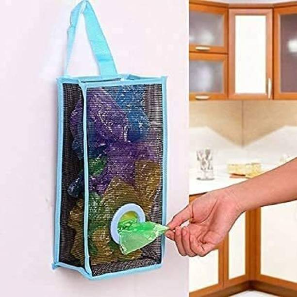 Rexmon Kitchen Organizer Plastic Wall Mounted Rubbish Bag Container Kitchen Paper Dispense Mesh Hanging Bag Paper Dispenser