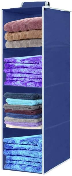 uhi Non Woven 4 Shelf Wardrobe Hanging Organizer/Clothes Storage Wardrobe Almirah Closet Organizer