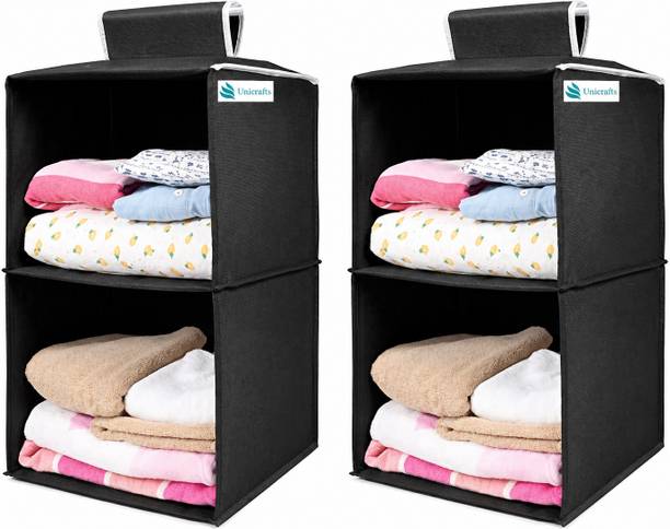 Unicrafts 2 Section Closet Organizer - Hanging Shelves Closet Organizer
