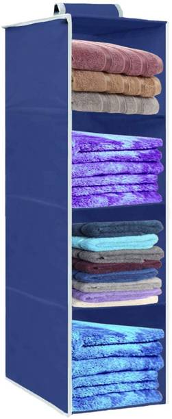 infinity craft Non-Woven 4 Shelf Closet Hanging Organizer/Clothes Storage Wardrobe Almirah Closet Organizer