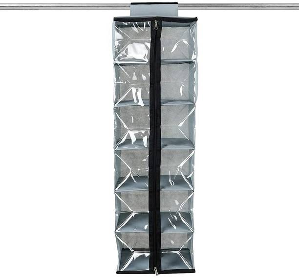 Shrey Creation Non Woven Hanging 6 Shelves Wardrobe/Closet Cloth Organizer (Grey) Closet Organizer