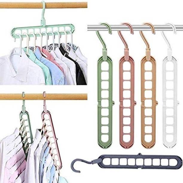 ClickUS Plastic 360 Degree Swivel Space Saver Wardrobe Clothes Organizer Hanger - 5 Pcs Closet Organizer